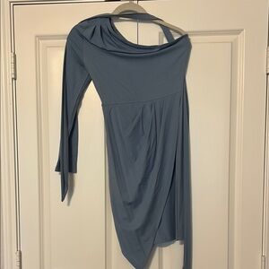 Blue Off-Shoulder Dress